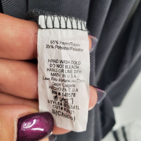 Womens Kimono Cardigan Sweater Sz Small Charcoal Gray Tie Waist‎ Long Sleeve - Picture 10 of 11